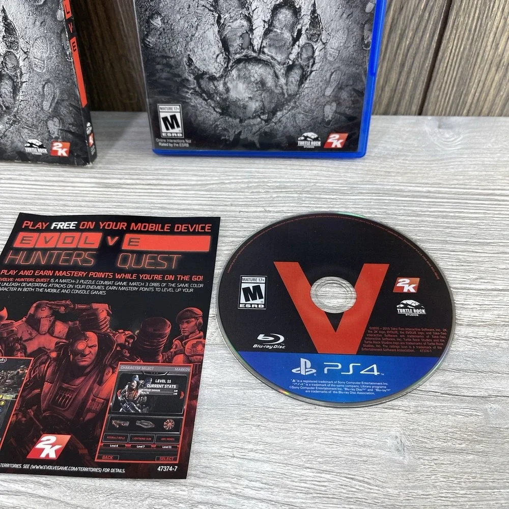 Evolve (Sony PlayStation 4, 2015) w/Slipcover Tested Working